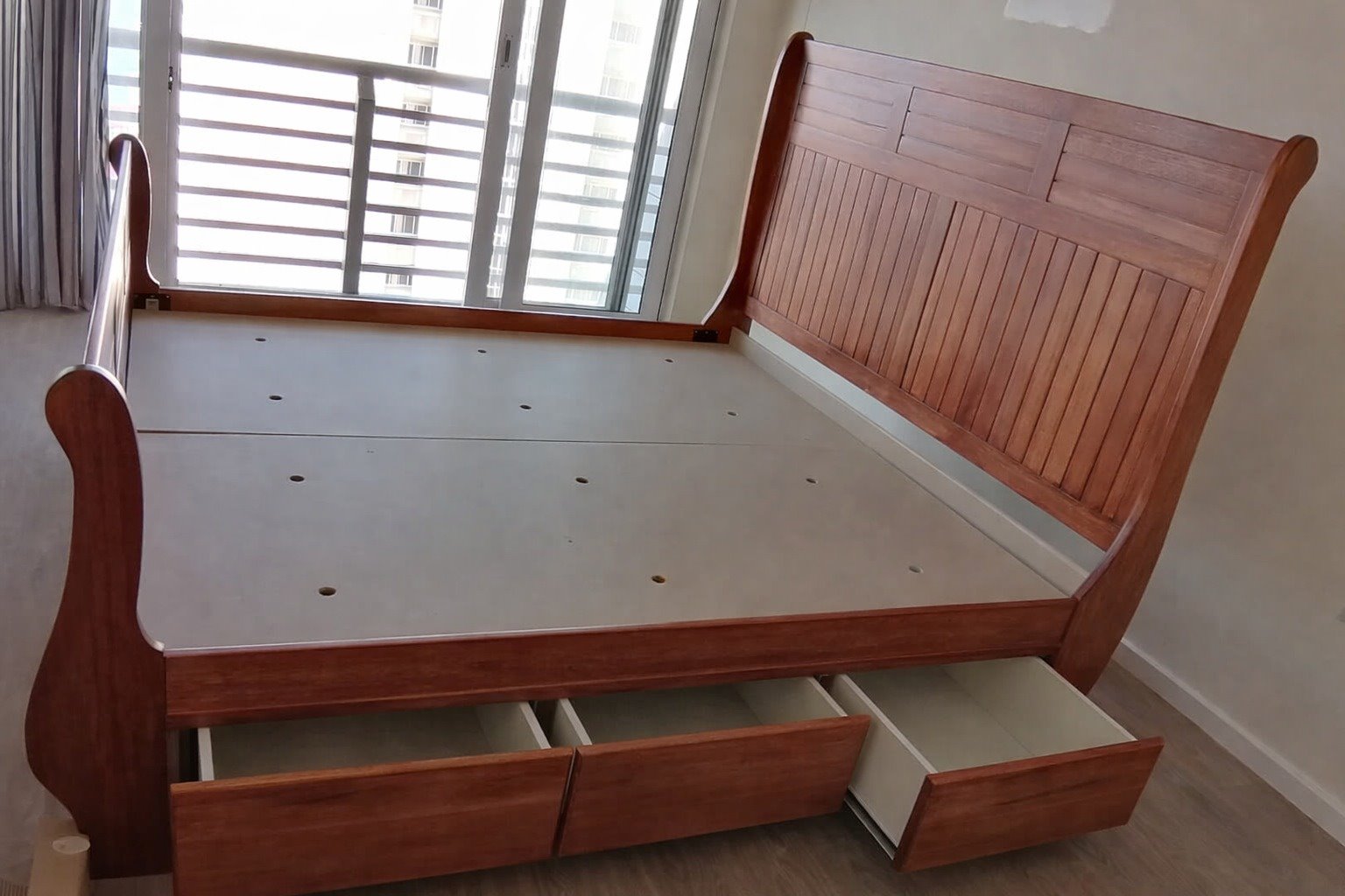 Custom bedroom storage bed
