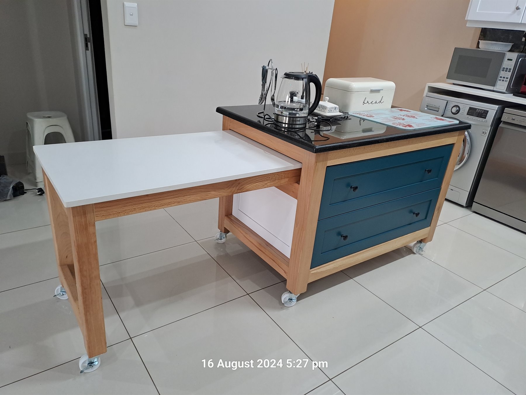 Custom mobile sewing and work table