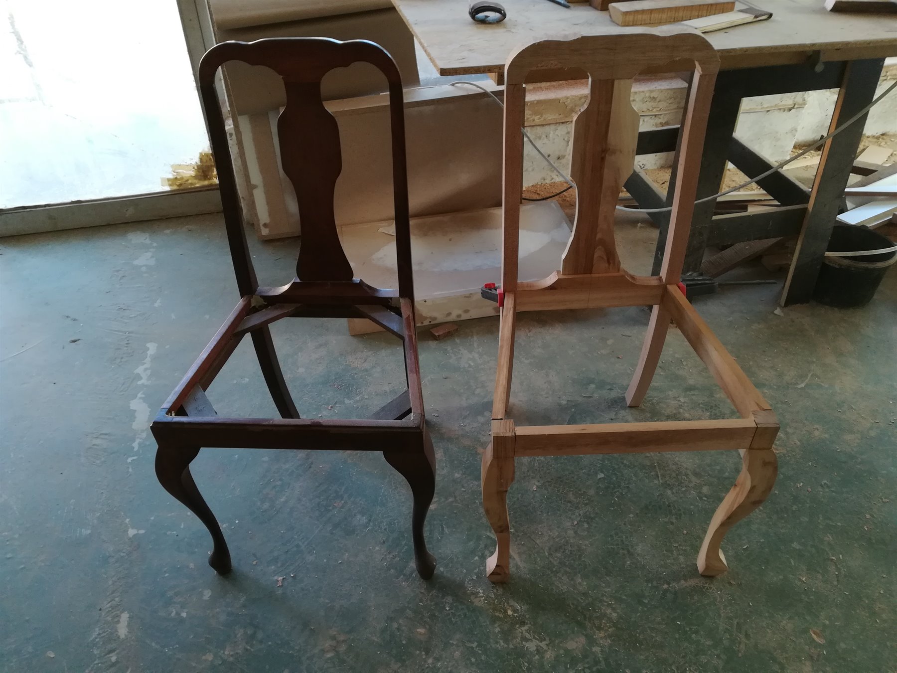 Dining chair frames during restoration