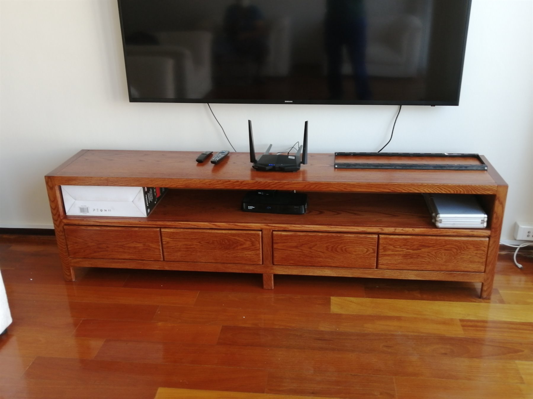 Custom wooden TV console