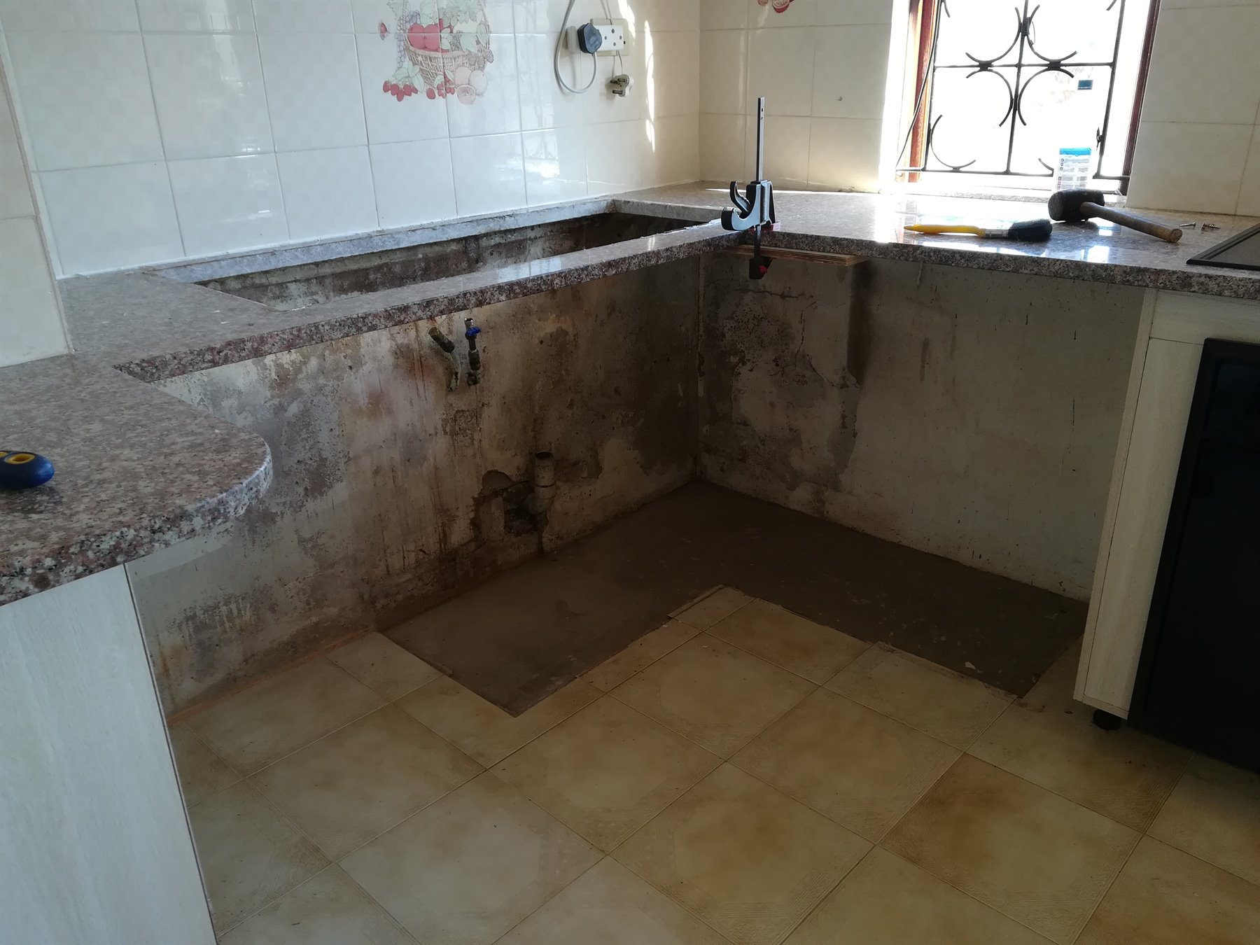 Sink Cupboard Repair before refurbishment