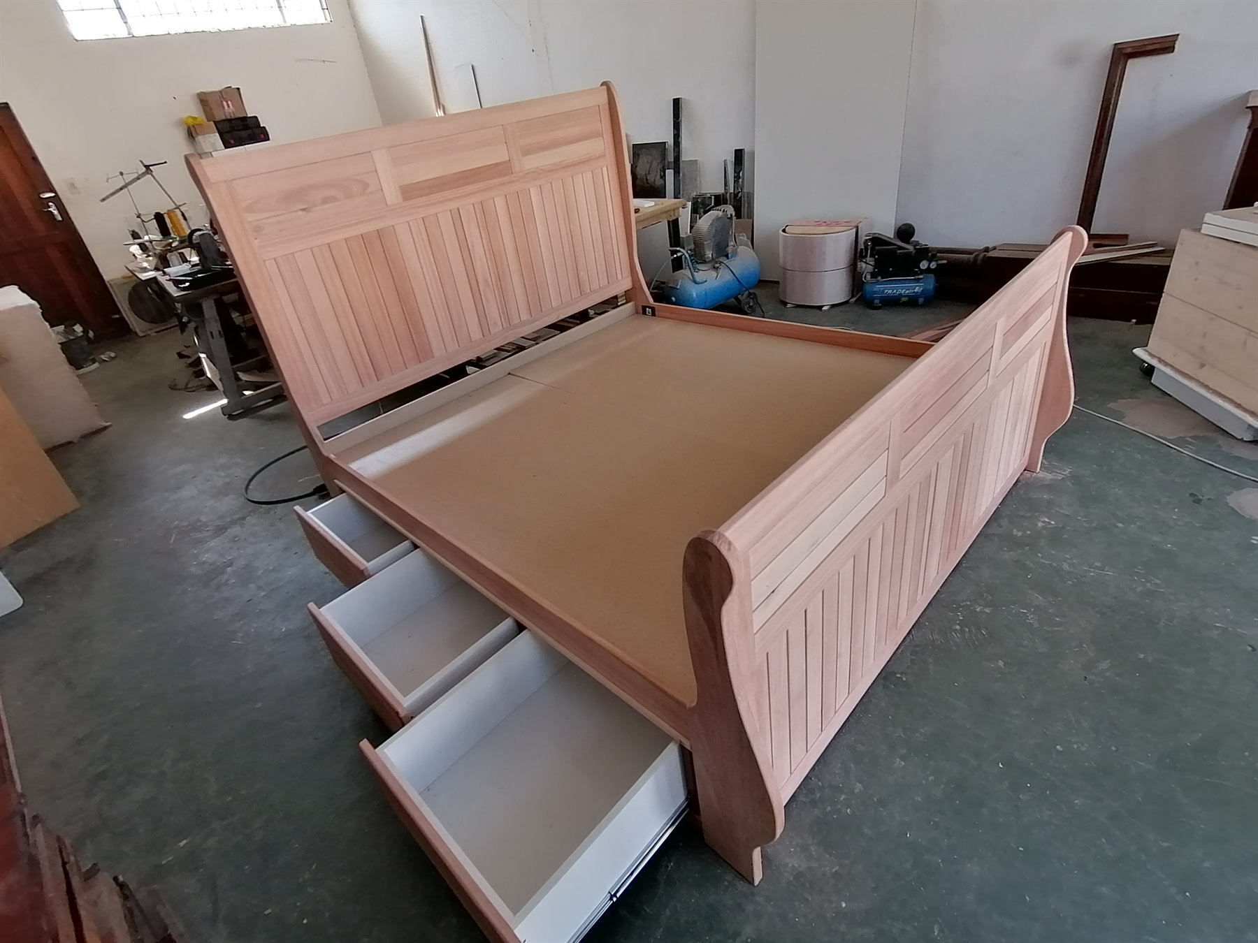 Custom storage bed frame in progress