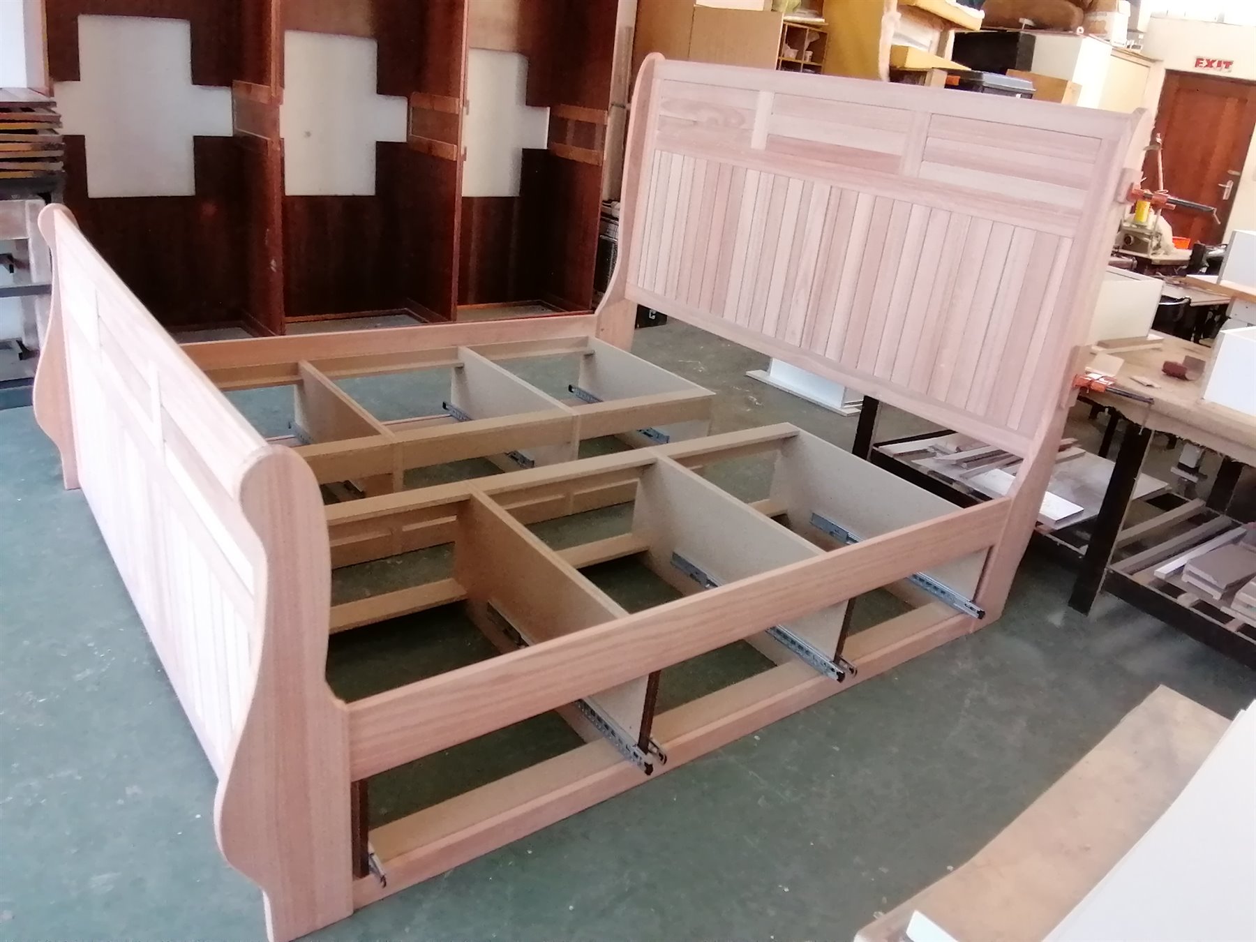 Storage bed frame assembly