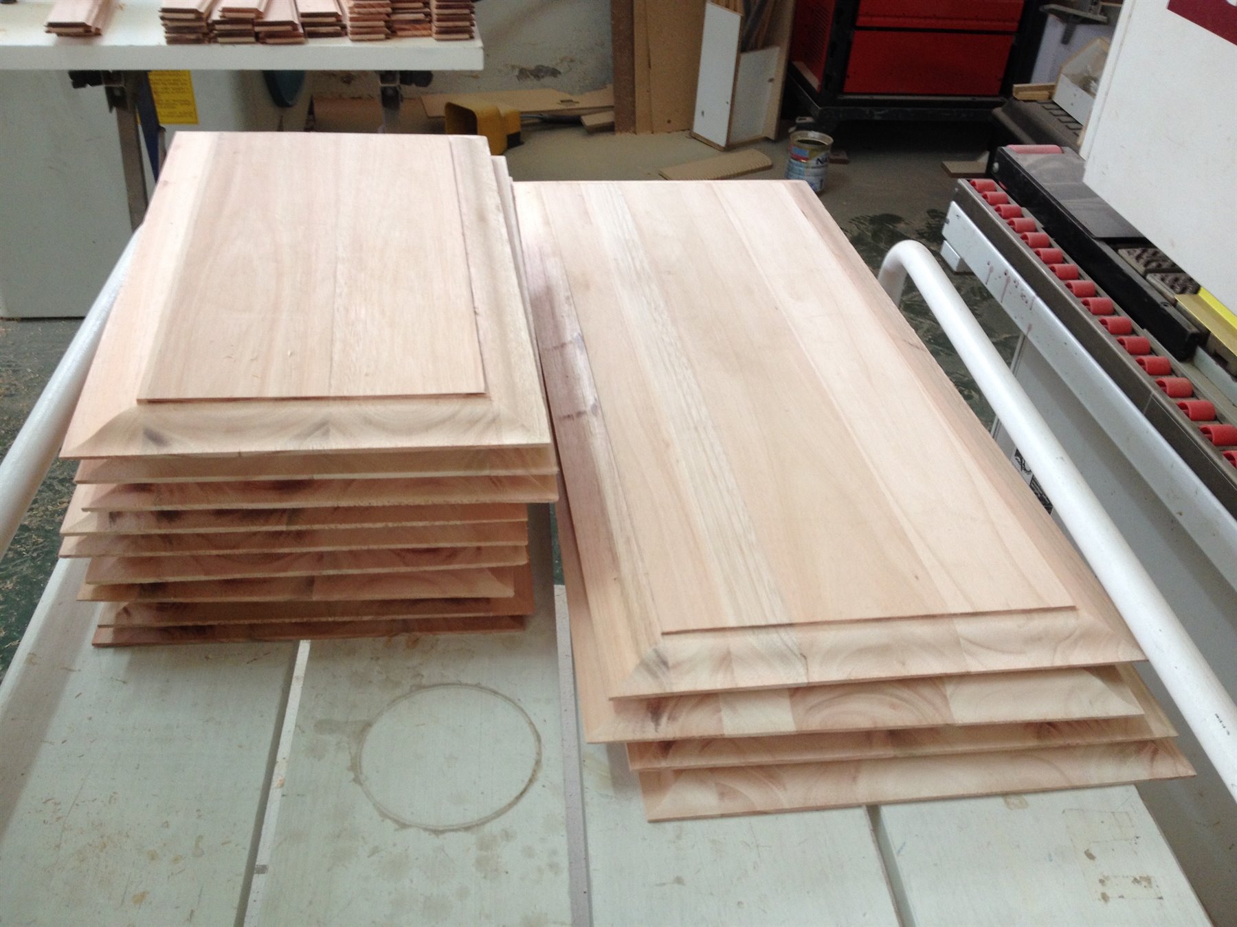 Solid raised panel doors in progress